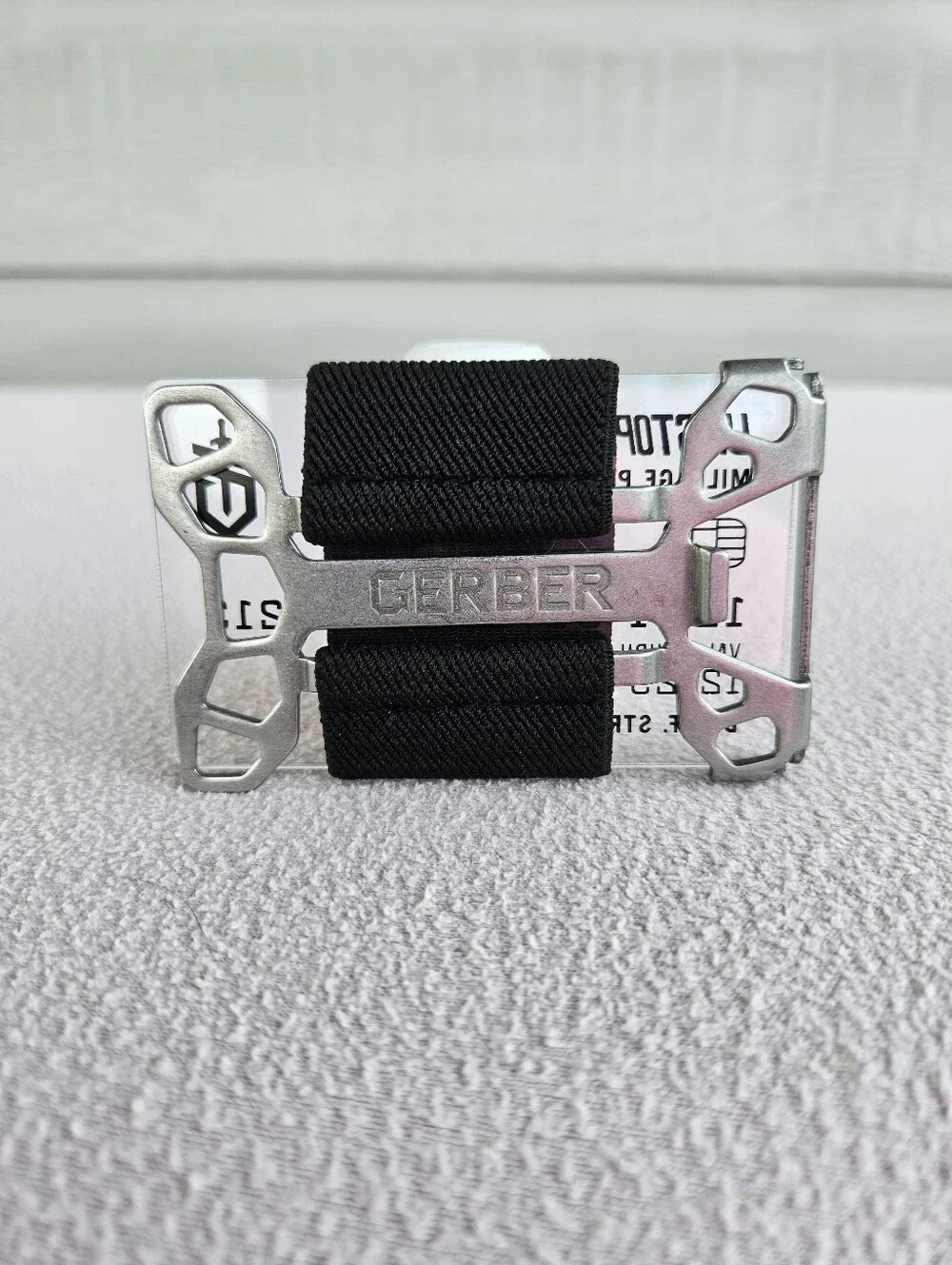 Gerber Barbill Wallet Money Clip Black Silver Elastic Industrial